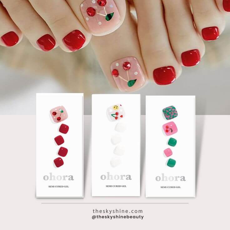 Cherry Bliss for Your Toes: The 3 Best Cherry Ohora Gel Pedicure Strips Inspired by cherry, Ohora’s gel pedicure strips offer the convenience of a salon-level pedicure at home