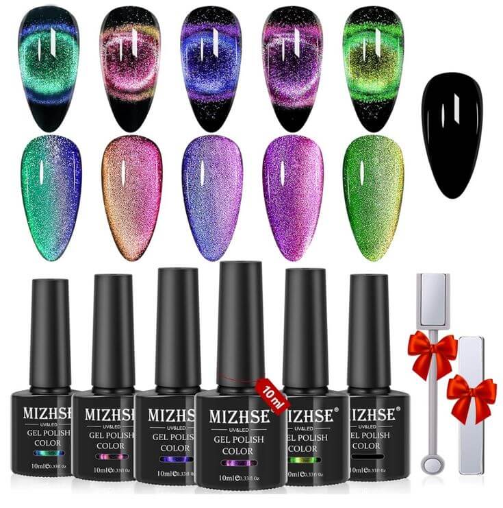 Magnetic Cat Eye Gel Polish: Revolutionizing the World of Manicures 1. The Basics of Cat Eye Gel Polish Cat Eye Gel Polish is an innovative nail art trend that introduces a captivating magnetic effect to manicures. 
MIZHSE 9D Cat Eye Gel Nail Polish, Magnetic Cat Eye Gel Polish Set