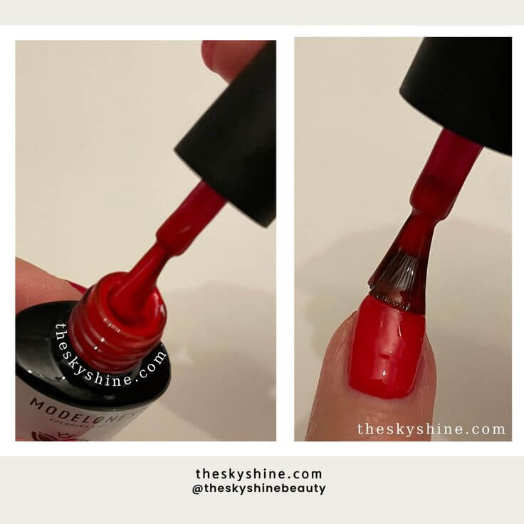 Experience the Power of Orange Red: A Review of Modelones Gel Nail 0240 1. Shade & Texture & Scent This is a vivid and deep red-orange shade that applies incredibly smoothly and softly. The scent is not noticeable when you open the lid, but it completely disappears after using the UV lamp. 