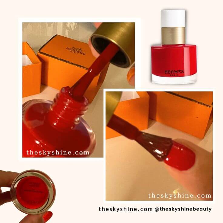 A Review of HERMÈS Nail Enamel 64 Rouge Casaque: A Love Affair with Red 1. Shade & Texture & Scent This is a very vibrant red color that applies smoothly and evenly without clumping. And with just one touch, the color comes out enough. I like distinct colors, so I applied it about twice. 