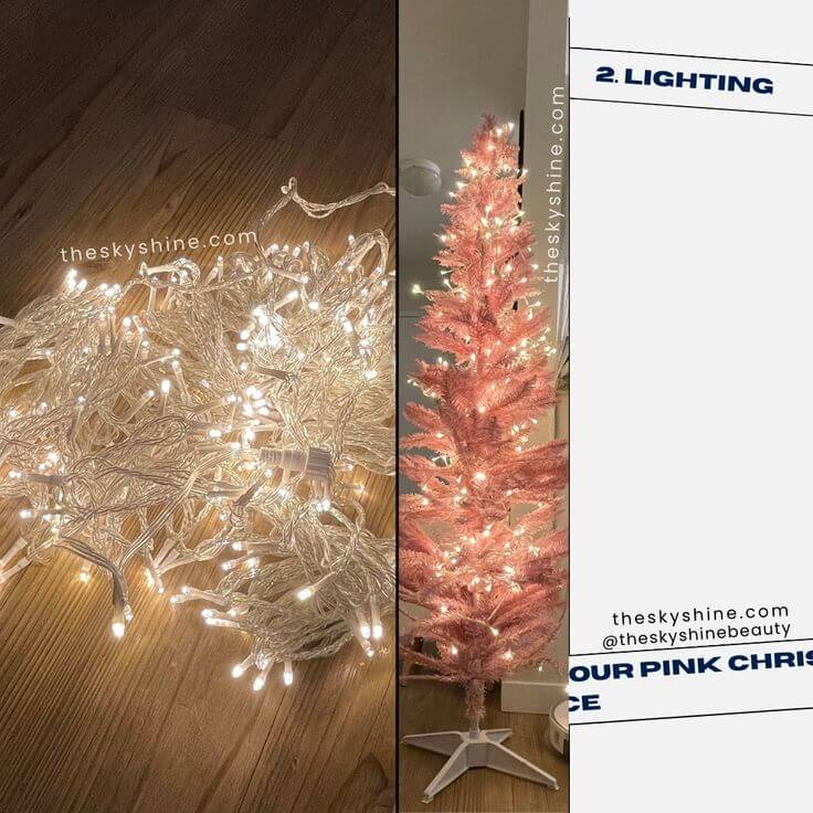 A Comprehensive Guide to Setting Up Your Pink Christmas Tree in a Small Space 2. Lighting Start from the top and work your way down, wrapping the lights around every major branch.