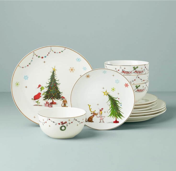 The 5 Best Christmas Dinnerware Sets of the Season 4. Merry and Festive Grinchmas Design Add a bright and lively touch to your holiday table with the Merry Grinchmas dinnerware. This set creates a lively and celebratory atmosphere, making it perfect for joyous gatherings
Lenox 895051 Merry Grinchmas 12-Piece Dinnerware Set