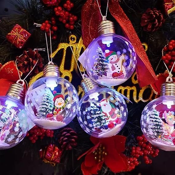 Best 5 Christmas Tree LED Ornaments For Festive Season 3. Colorful LED Christmas Ball Lights These vibrant LED ornaments showcase a spectrum of colors, adding a playful and festive touch to your holiday decor. 
LOLO'S LED 6Pcs Color Changing LED Christmas Ball Lights for Christmas Tree