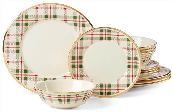 The 5 Best Christmas Dinnerware Sets of the Season 5. Festive Elegance Meets Traditional Harmony The Lenox Holiday Plaid 12-Piece Dinnerware Set, with its festive plaid design, is suitable for everyday use as well as for holidays and Christmas
LENOX Holiday Plaid 12-Piece Dinnerware Set, 11.07, Red & Green