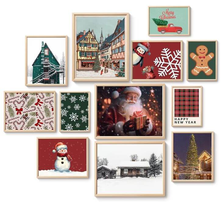 Reviving the Past: A Review of VIYYIEA’s Vintage Christmas Prints and Posters 3. Pros and Cons Pros
Versatile sizes for different spaces.
Eye-catching vintage designs.
May mix match modern decor styles.
VIYYIEA Vintage Christmas Prints Posters 11x14in 