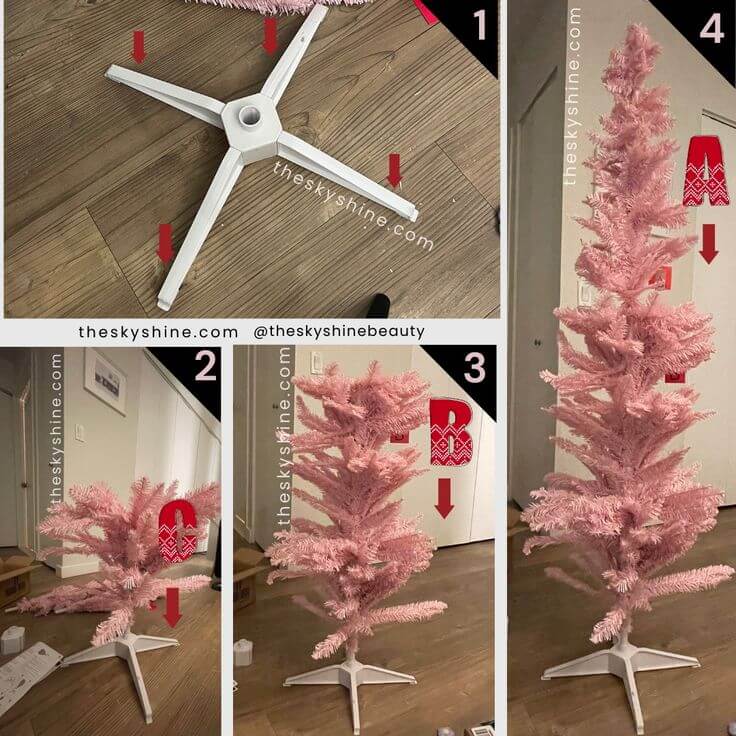 A Review of the HOMCOM 6’ Artificial Pencil Pink Christmas Tree  How To Install a Christmas Tree Indoors