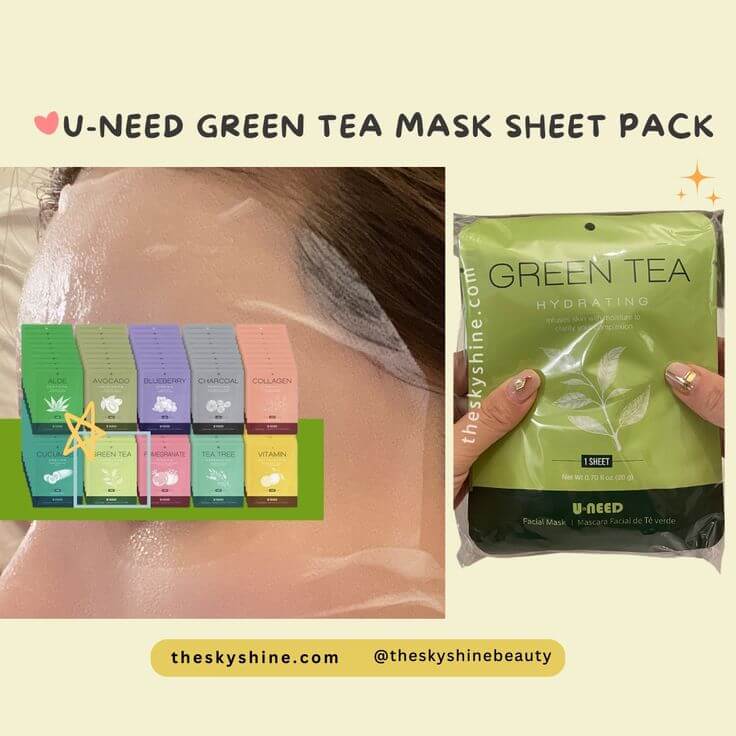 Hydration & Soothing Effect: A Personal Experience with the U Need Green Tea Mask Pack 3. Is U-NEED Green Tea Mask Sheet Pack Good For Skin? In summary, this is a sheet mask pack that is good for all skin types. Because it is highly moisturizing, it is recommended for use at night for normal skin. Even if used only at night, the skin texture is smooth and radiant when applying makeup the next day. 