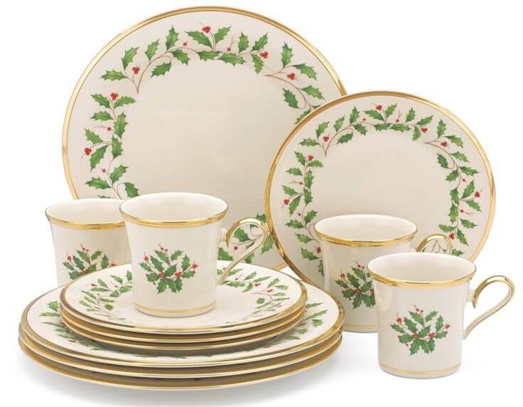 The 5 Best Christmas Dinnerware Sets of the Season 3. Nature-Inspired Beauty on Your Table Set a sophisticated table with the elegant Lenox 6122048 Holiday 12-Piece Set, where the intricate festive holly and berry design creates an elegant and timeless ambiance. 
Lenox 6122048 Holiday 12-Piece-Plate-&-Mug Set