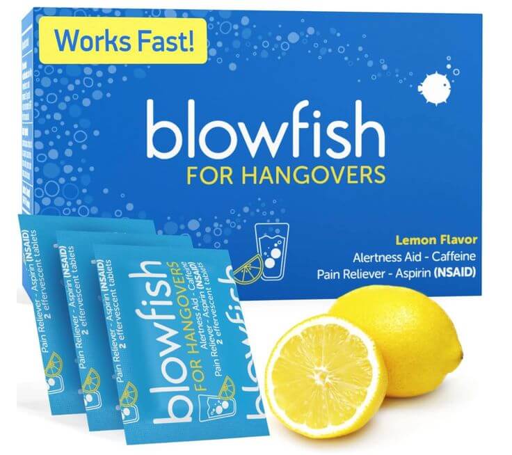 The 3 Best Hangover Pills for a Refreshed Start  1. Alleviate Headaches & Hangovers Opt for fast-acting recovery blend tablets that combine essential caffeine, which naturally increases the effectiveness of pain relievers.
Blowfish for Hangovers Best Hangover Remedy