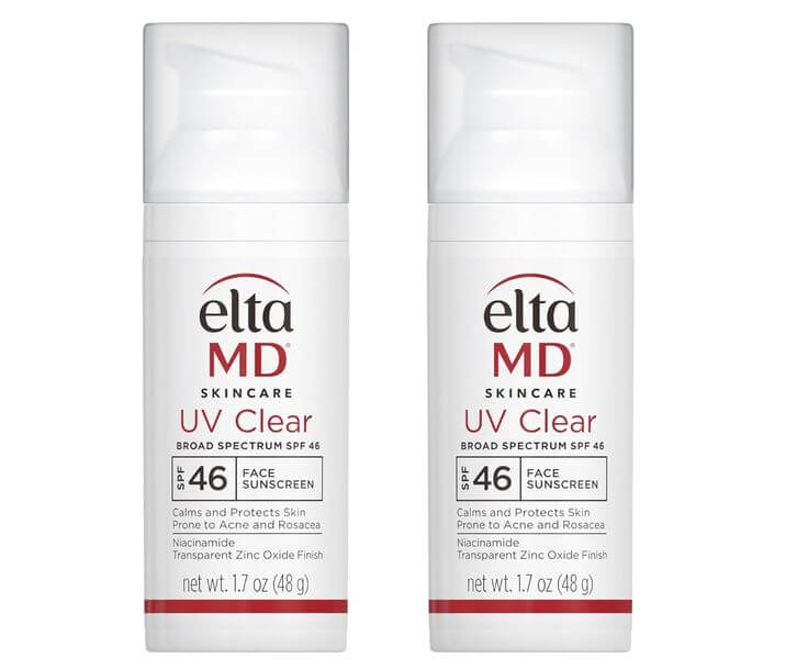 Skin-Saving Secrets: Review of EltaMD UV Clear SPF 46 6. Conclusion This sunscreen provides strong UV protection while maintaining a healthy balance of moisture for all skin types. Its lightweight texture is easy to apply, and it doesn’t emphasize wrinkles, especially around the eyes. 
EltaMD UV Clear Face Sunscreen, SPF 46 Oil Free Sunscreen with Zinc Oxide, Protects and Calms Sensitive Skin and Acne-Prone Skin, Lightweight, Silky, Dermatologist Recommended, (2 Pack)