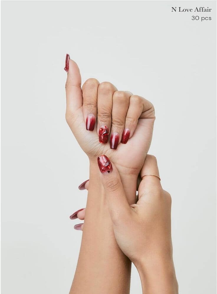 Top 6 Red Heart Gel Nail Strips for a Romantic Look 3. N Love Affair This offers a vibrant mix of red hearts and red accents, perfect for a more sophisticated look
ohora Semi Cured Gel Nail Strips  Color: Cupid's Palette - N Love Affair