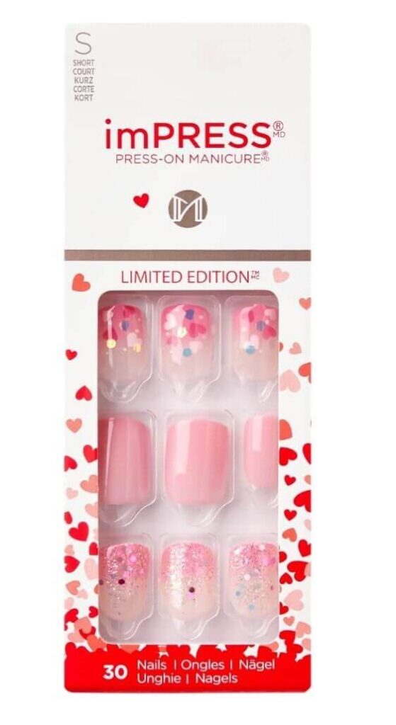 The Top 5 Heart-Shaped Press-On Nails for a Romantic Look 2. Kiss imPRESS - Lovely Day This offers a subtle pink base with glitter heart accents, ideal for creating a romantic and lovely manicure.
Kiss imPRESS Lovely Day Press on Nails, Valentine's Day