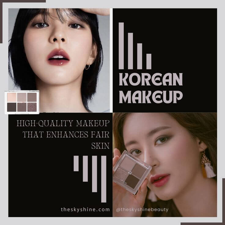 Flatter Fair Complexions: Gray Eyeshadow Palettes for Fair Skin in Korean Makeup The gray eyeshadow palette offers sophistication and a watercolor-like feel to the fair complexion of Korean makeup. 