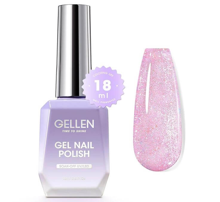 In the Pink: The 5 Most Stunning Clear Nude Gel Polishes 2. Gellen GelColor in Clear Pink Gellen offers a shiny nude shade with a hint of pink for a chic and polished appearance. 
Gellen Clear Pink Gel Nail Polish, 18ml Iridescent Jelly Gel Polish, Long-Lasting Soak off LED Cured Holographic Translucent Gel Polish for Salon Use Home DIY 