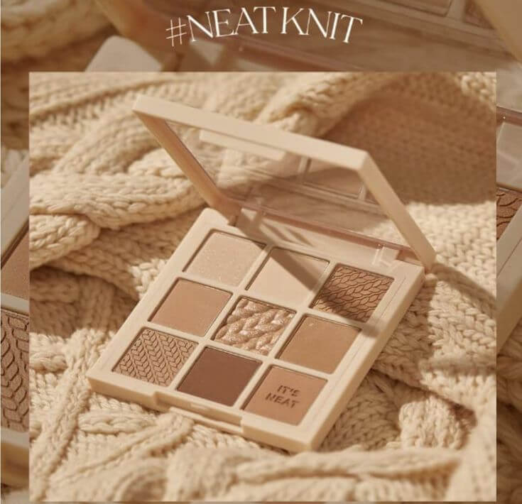 K-Beauty Brown EyeShadow Palettes for Every Skin Tone 1. NEAT KNIT This palette offers a range of warm brown and beige shades suited for all skin tones. It's perfect for creating soft, neutral eye looks that enhance your natural beauty. 
HOLIKA HOLIKA MY FAVE MOOD EYE PALETTE (05 NEAT KNIT)