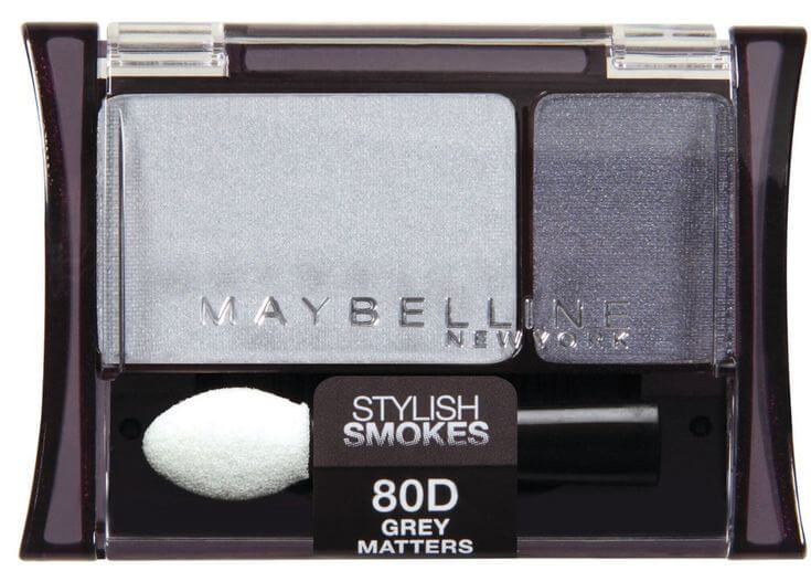 Neutral Elegance: Must-Have Gray Eyeshadow Palettes 5. Maybelline in 80d Grey Matters Stylish Smokes An ideal palette for a chic appearance, featuring two wearable grays and suitable for contact lens wearers. 
Maybelline New York Expert Wear Eyeshadow Duos, 80d Grey Matters Stylish Smokes