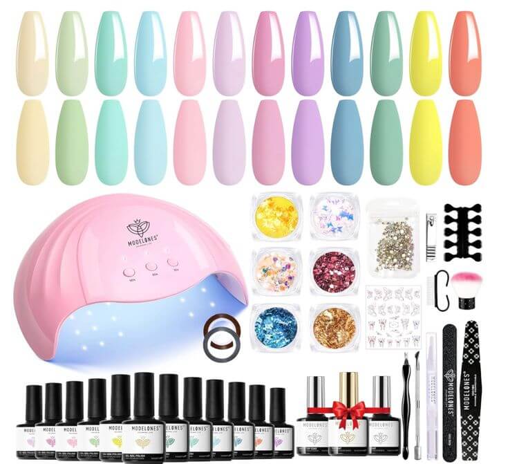 Light Up Your Manicure: Modelones’ Top UV LED Nail Lamps 2. 48W UV/LED Nail Lamp US Plug Get the look: ALL-IN-ONE Manicure Nail Art Gift
Modelones Gel Nail Polish Kit with U V Light 12 Colors Gel Polish Set