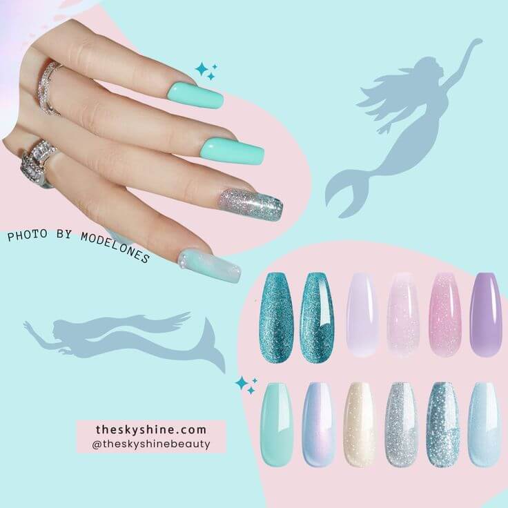 Mermaid Magic: The Top 6 Mermaid Gel Nail Polishes Mermaid gel nail polishes, inspired by the enchanting hues of mermaids, are perfect for adding a touch of fantasy to your summer look