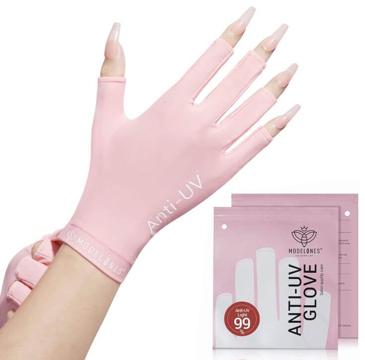 Light Up Your Manicure: Modelones’ Top UV LED Nail Lamps Get the look: ANTI-UV GLOVE
modelones UV Gloves for Nail Lamp - Pink, Premium UPF99+ UV Protection Gloves for Gel Manicure,
