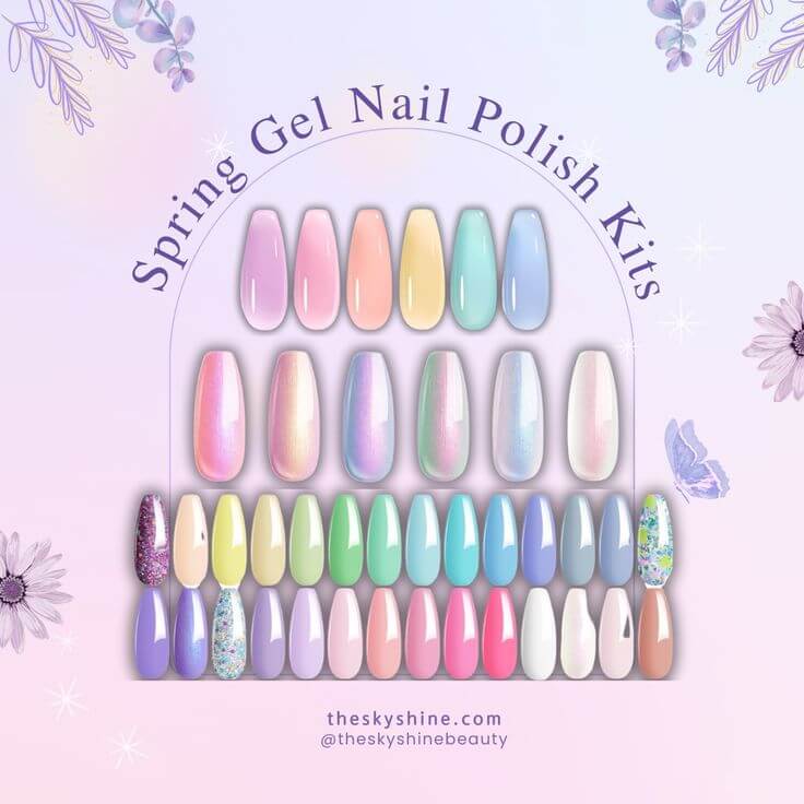 Spring Blooms: The 5 Must-Have Gel Nail Polish Kits The Spring Gel Nail Polish Kits can bring the vitality and vibrancy of spring to your hands. Additionally, its variety of colors makes it suitable for diverse spring styles.
