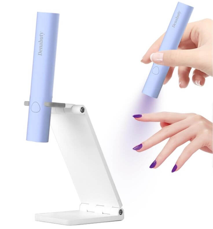 Summer Vibes: Top 7 Blue Semi-Cured Gel Pedicure Strips
Denabuty Mini U V LED Nail Lamp Handheld with Stand, Portable Nail Dryer 