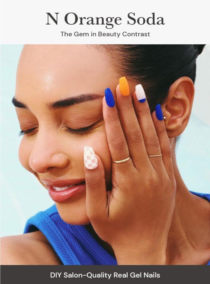 Summer Perfection: Top 6 Ohora Gel Nail Strips in Blue 3. N Orange Soda This eye-catching nail art design is not only perfect for vacations but also easily completes a lively summer look for everyday wear.
ohora Semi Cured Gel Nail Strips (N Check Camellia)