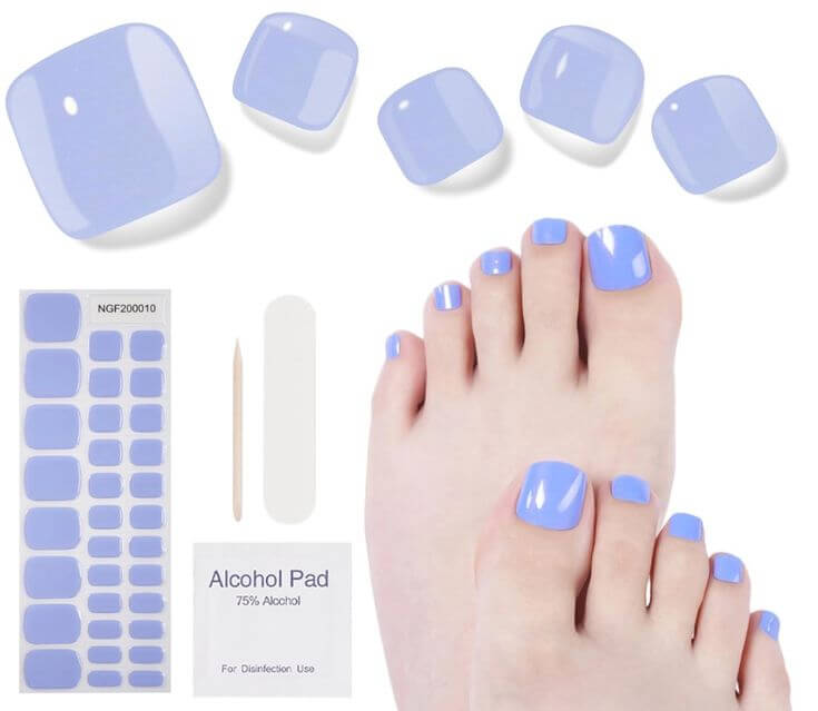 Adore Your Nails: Top 5 Ohora Heart Gel Nail Strips 3. N Love Myself The N Love  Get the look: Blue Pedicure
DUKASOU Semi Cured Gel Pedicure Strips Mysterious Blue