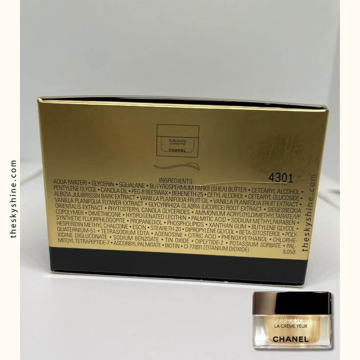 Plump, Hydrated, and Glowing: : A Review of Chanel Sublimage Eye Cream 4. Ingredients (2024) Vanilla Planifolia (help to regeneration)