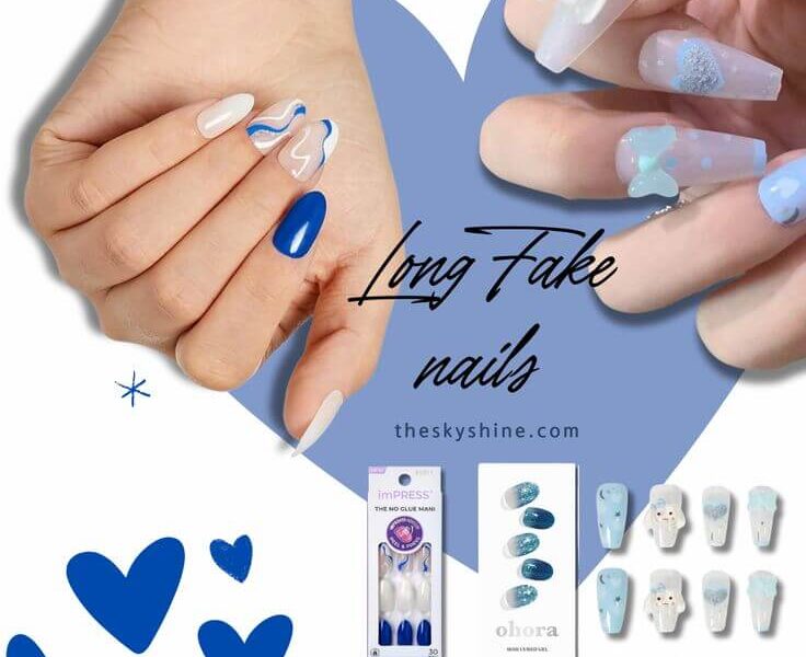 6 Gorgeous Sky-Blue Press-On Nails for All Seasons: Long Length