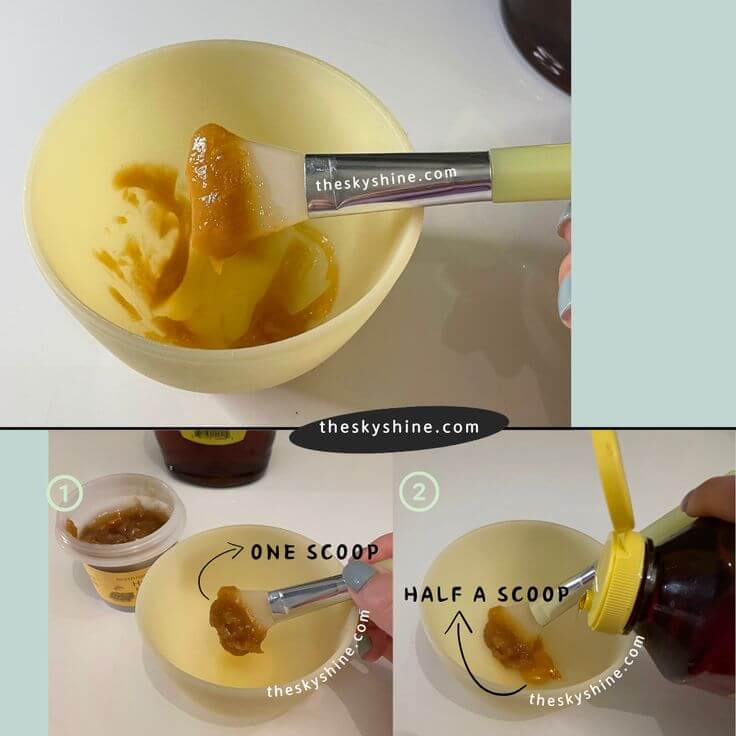 Nourish Your Skin: DIY Honey Facial Mask Beauty tutorial Step 1. Making a Honey Scrub Ingredients: 1 tablespoon of SKINFOOD Mask Honey Sugar, 1/2 tablespoon of honey In a small bowl, combine the SKINFOOD Mask Honey Sugar and raw honey