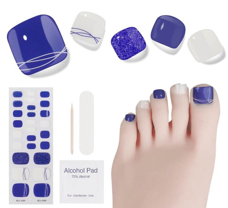 Summer Perfection: Top 6 Ohora Gel Nail Strips in Blue Get the look: Pedicure
DUKASOU Semi Cured Gel Pedicure Strips, (Klein Blue)