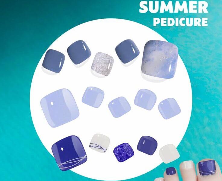 Summer Vibes: Top 7 Blue Semi-Cured Gel Pedicure Strips