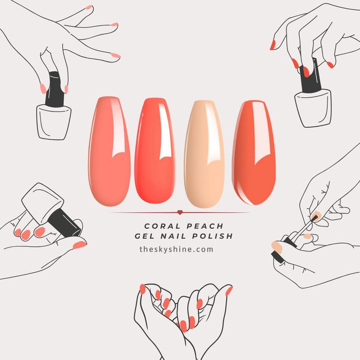 Best Coral Peach Gel Nail Polish Colors For All Season Nails Coral peach gel manicure is a color that complements any look in any season, completing a vibrant and modern look.