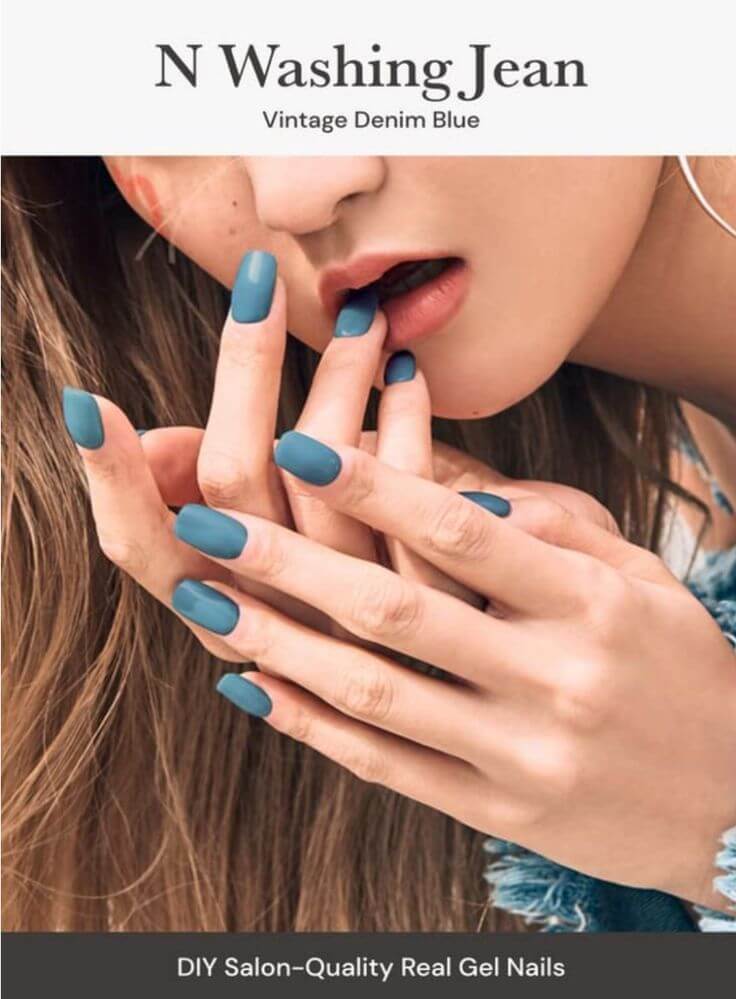 Summer Perfection: Top 6 Ohora Gel Nail Strips in Blue 6. N Washing Jean The cool blue color of a summer day can be stylishly and chicly matched with everyday outfits, and such a color adds vibrancy to youthful casual looks for summer festivals and parties.
ohora Semi Cured Gel Nail Strips (N Washing Jean) 