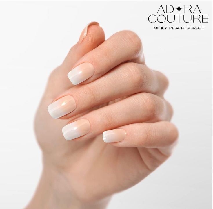 Peach Perfection: Top Gel Nail Strips for an Elegant Look 1. Adora Couture - Milky Peach Sorbet For a soft peach shade, opt for Adora Couture's 'Milky Peach Sorbet' Peach Ombre Chic gel nail strips.
Adora Couture Semi Cured Gel Nail Strips MILKY PEACH SORBET