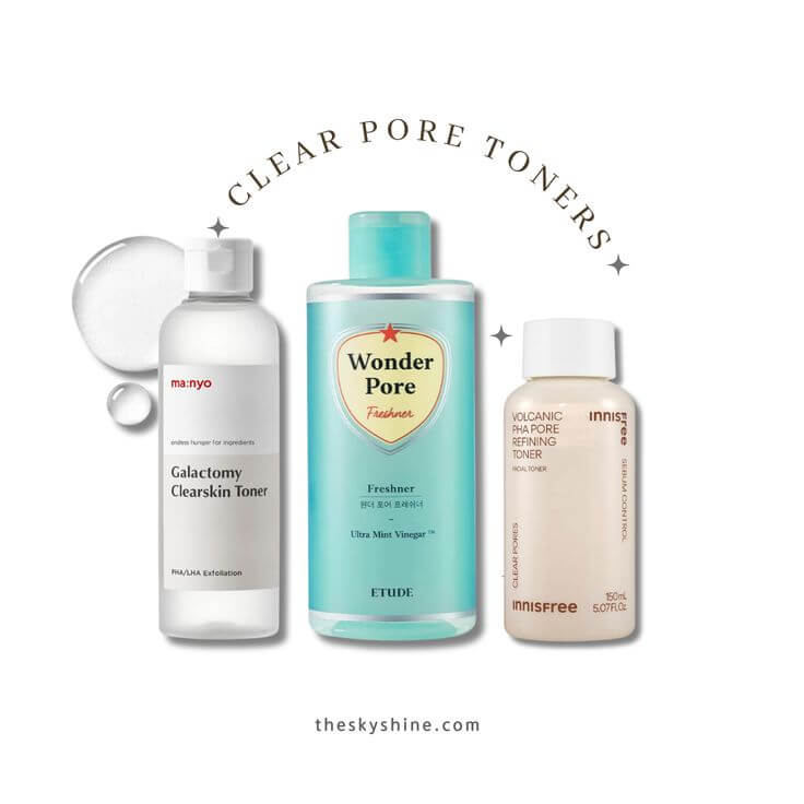 Top 3 Korean Clear Pore Toners for Radiant Skin Korean skincare readily offers a variety of clear pore toner products. Using a product that is suited to your skin type can more effectively manage pores and maintain a radiant complexion. 