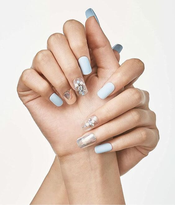 6 Gorgeous Sky-Blue Press-On Nails for All Seasons: Long Length
KISS imPRESS Couture Collection Press-On Manicure, Elegant, with Jewelled Accents