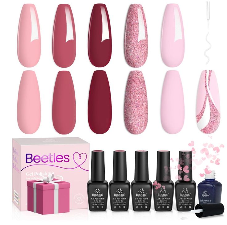 3 Best Beetles Rose Pink Gel Nail Polish Collection 1. City of Love Collection This is a soft, creamy pink rose-colored gel nail collection that embodies femininity and elegance. With its toned-down, sophisticated shades, it suits a variety of looks
beetles Gel Polish 6 Pcs City of Love Collection 5 Colors Pink Rose Glitter Day Gel Polish