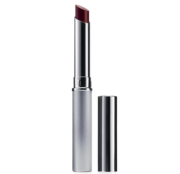 Top 7 Tinted Lip Balms to Rescue Dry Lips This offers a natural dark red tint with an intense color payoff. It is recommended for those looking for a semi-glossy daily lipstick that excels in healing dry, chapped lips. 
Clinique Almost Lipstick Black Honey