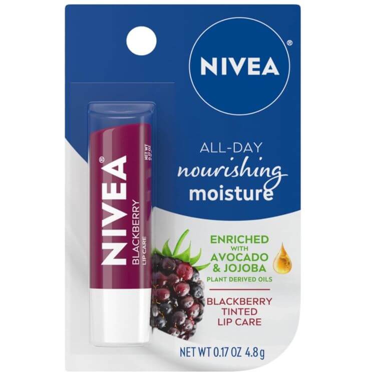 Top 3 Tinted Sheer Red Lip Balms for Dry Lips Get the Look: Moist, Chap-Free Lips
Nivea Lip Balm Blackberry Shine