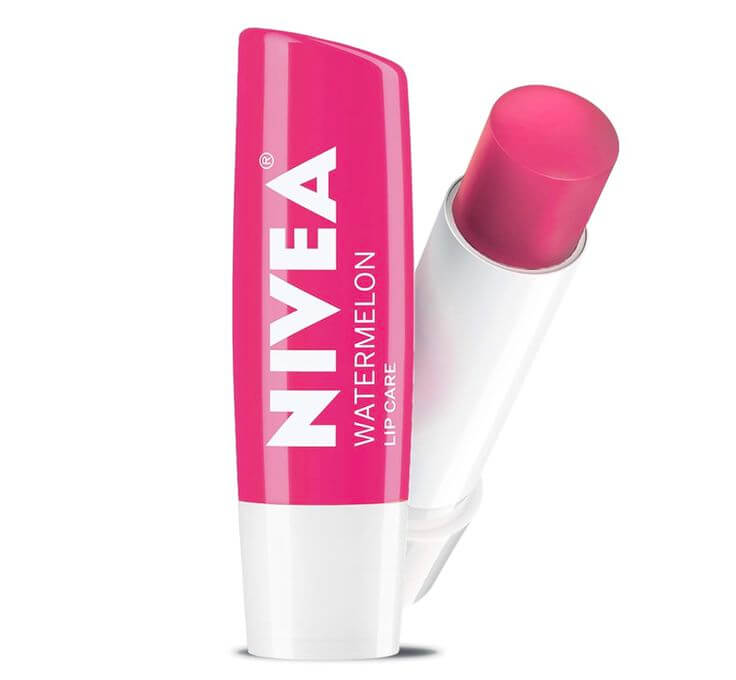 Best 5 Unisex Tinted Lip Balm Sticks for Hydrated Lips 2. NIVEA Watermelon Lip Care This offers a beautiful natural pink shine tint and is formulated with shea butter and jojoba oil for ultimate hydration. In addition, it goes on smoothly and feels lightweight and moisturizing, but not sticky.
NIVEA Watermelon Lip Care