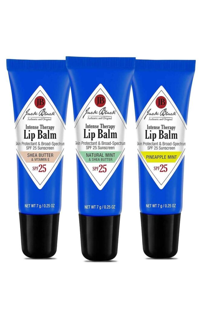 Bulk Beauty: 6 Best Lip Balms for Soothing and Repairing Dry Lips for Families Jack Black Intense Therapy Lip Balm with SPF 25 is a smart choice for chapped lips. It provides excellent options for soothing and sun protection with SPF 25 to relieve dryness. 
Jack Black Intense Therapy Lip Balm