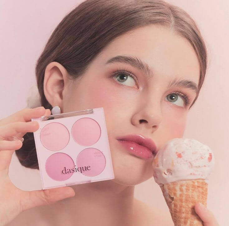 Soft, Blurry, Natural Pink Blush: A Dreamy Glow for Light Looks Dasique Blending Mood Cheek #08 Blueberry Sorbet