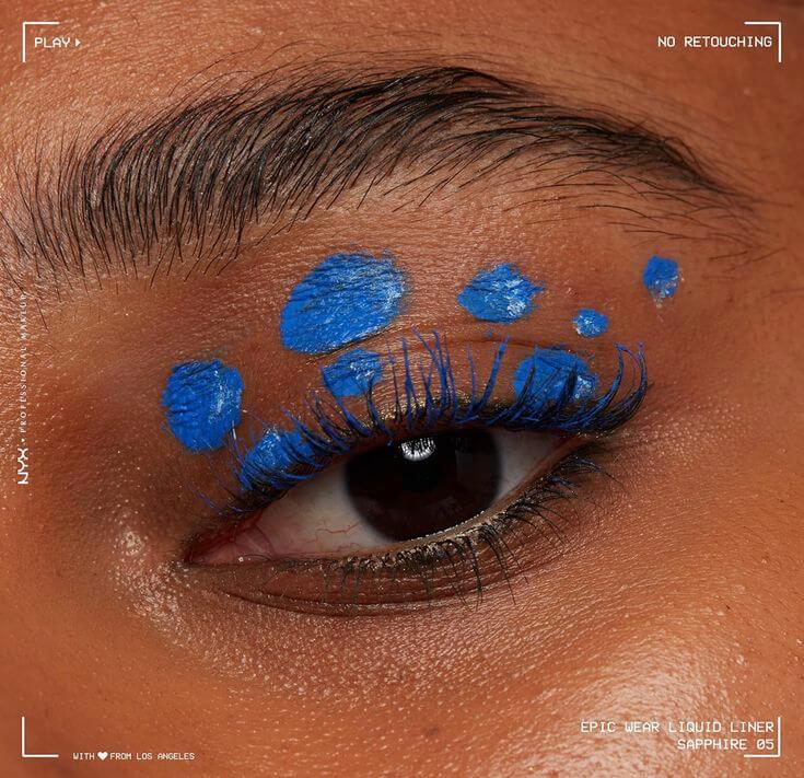Blue Eyeliner for Summer Music Festival Makeup NYX Epic Wear Liner Stick #Sapphire