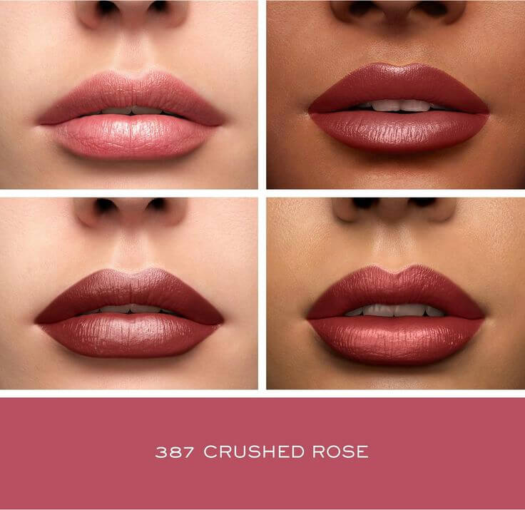 Rosy Lipsticks That Define Effortless Elegance Lancôme L’Absolu Rouge Cream Lipstick #387 crushed Rose 