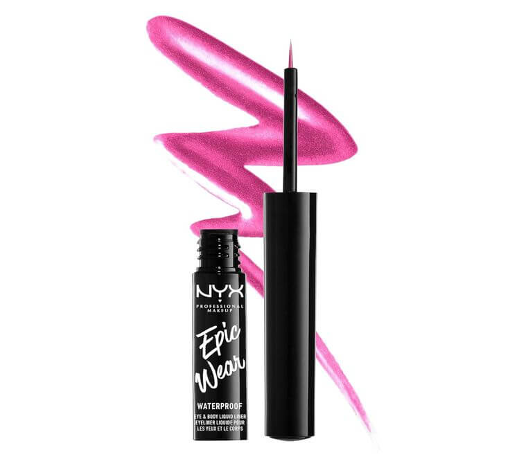Bright Pink Liquid Eyeliner for Bright Summer NYX Epic Wear Metallic Liquid Liner #Fuschia Metal