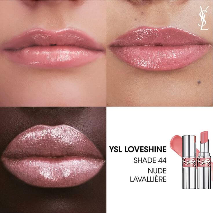 Light Pink-Beige Lips That Complete the Bright Summer Look YSL Rouge Volupté Shine #44 Nude Lavalliere
